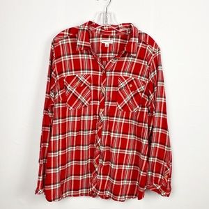 Croft and barrow red plaid long sleeve